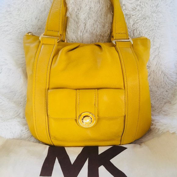 Michael Kors Large Yellow Leather Handbag - Picture 1 of 16